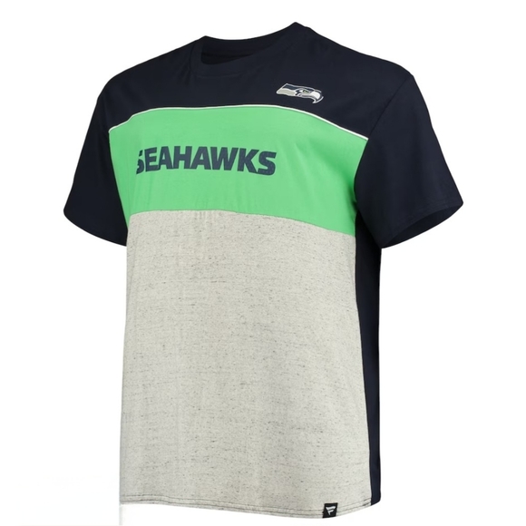 Seattle Seahawks Fanatics NFL College Navy/Heathered Gray Big & Tall Men's XLT - Picture 2 of 7